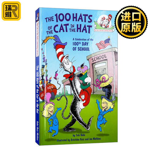英文原版 The 100 Hats of the Cat in the Hat 戴着帽子的猫的100顶帽子 苏斯博士 精装 英文版 Tish Rabe 进口英语原版书籍