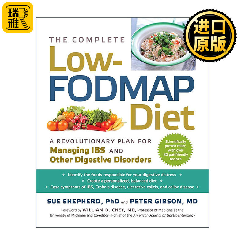 英文原版 The Complete Low-FODMAP Diet 完全低发漫饮食 结肠易激综合征等消化系统疾病缓解健康食谱计划指南 William D. Chey