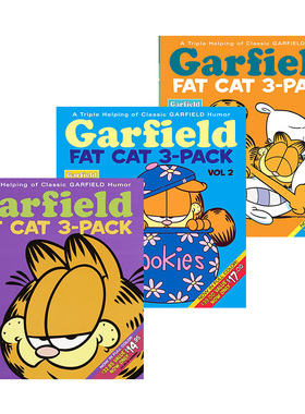 加菲猫 英文原版 漫画3卷 Garfield Fat Cat Volume 1-3 儿童英语读物 吉姆戴维斯 英文版 进口英语书籍