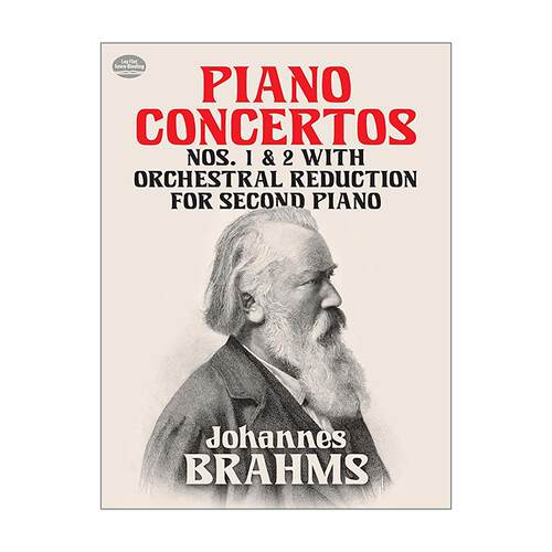 英文原版 Piano Concertos Nos.1 and 2 第一 二号钢琴协奏曲 第二钢琴的管弦乐缩编谱 约翰内斯·勃拉姆斯 进口英语原版书籍