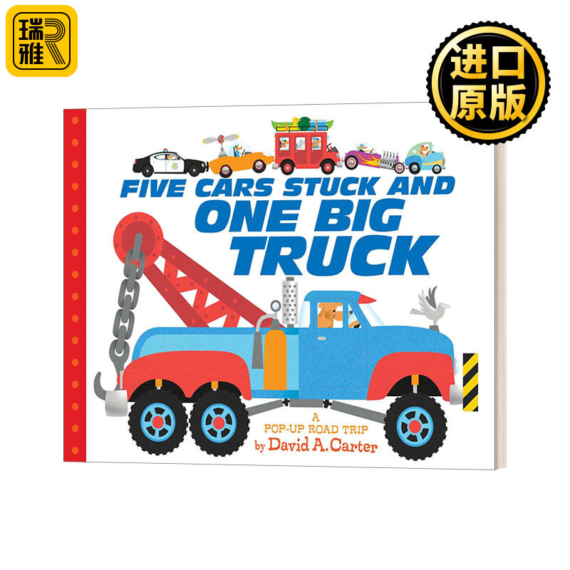Five Cars Stuck And One Big Truck 五辆车和一辆大卡车 绘本 翻翻书 英文原版