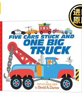 Five Cars Stuck And One Big Truck 五辆车和一辆大卡车 绘本 翻翻书 英文原版