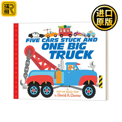 Five Cars Stuck And One Big Truck 五辆车和一辆大卡车 绘本 翻翻书 英文原版