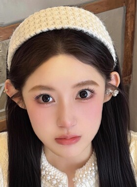 zoozmini纯色菱格宽边毛线发箍女日常外戴头饰高级感洋气时尚头箍