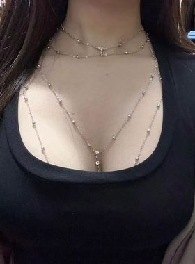 身体链女镶钻水钻胸链杨超越同款