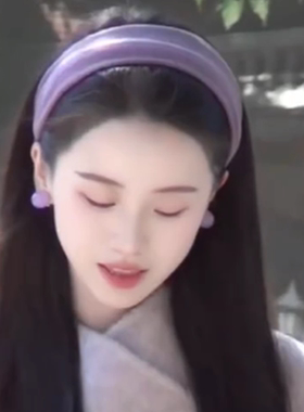 zoozmini温柔紫宽边洗脸发箍女秋冬显白时尚外出百搭发捆头箍发饰