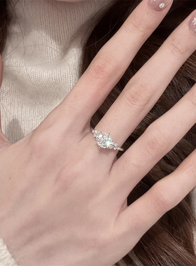 超闪圆形锆石戒指女轻奢高级感