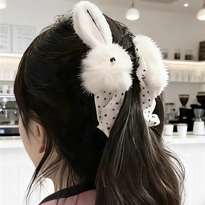 高级感发卡头饰毛绒学生发夹