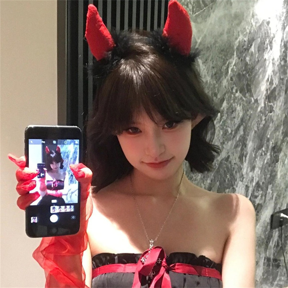 zoozmini万圣节发饰女暗黑色恶魔翅膀套装天使羽毛服装道具配饰品