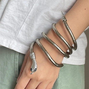 zoozmini小众新潮黑暗土酷开口随意造型蛇形设计感手臂环项圈头饰