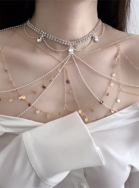 火爆辣妹性感亮片闪钻胸链身体链