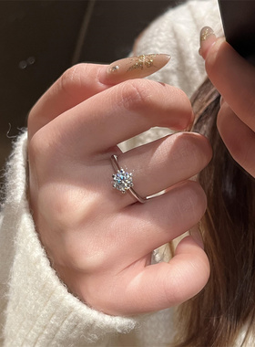 质感超闪单钻戒仿真钻石戒指女