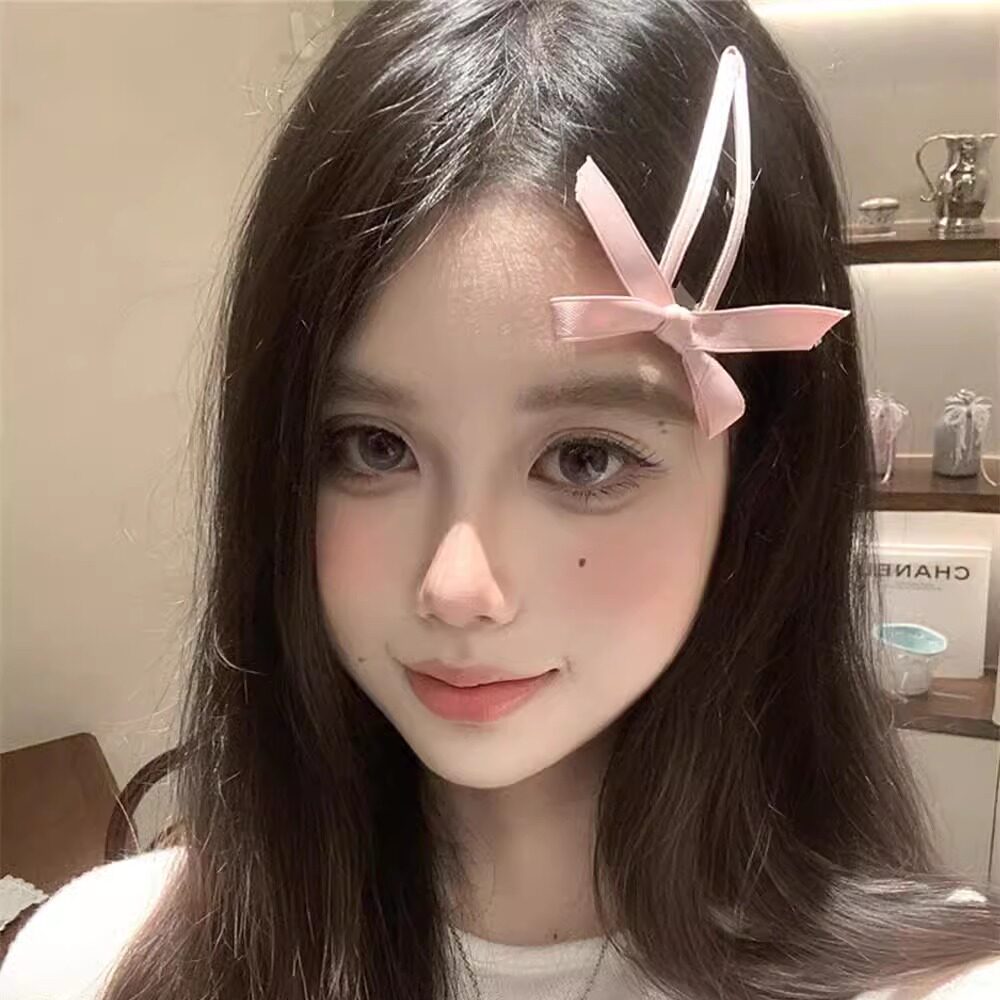zoozmini蝴蝶结bb夹甜美碎发夹前额刘海夹百搭少女心粉色发卡发饰