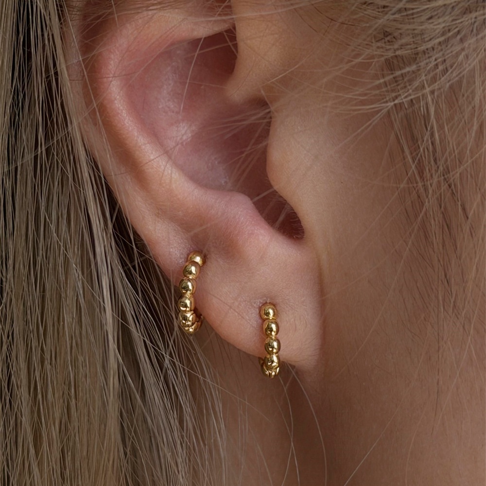 金色圆圈耳环女气质韩国法式复古