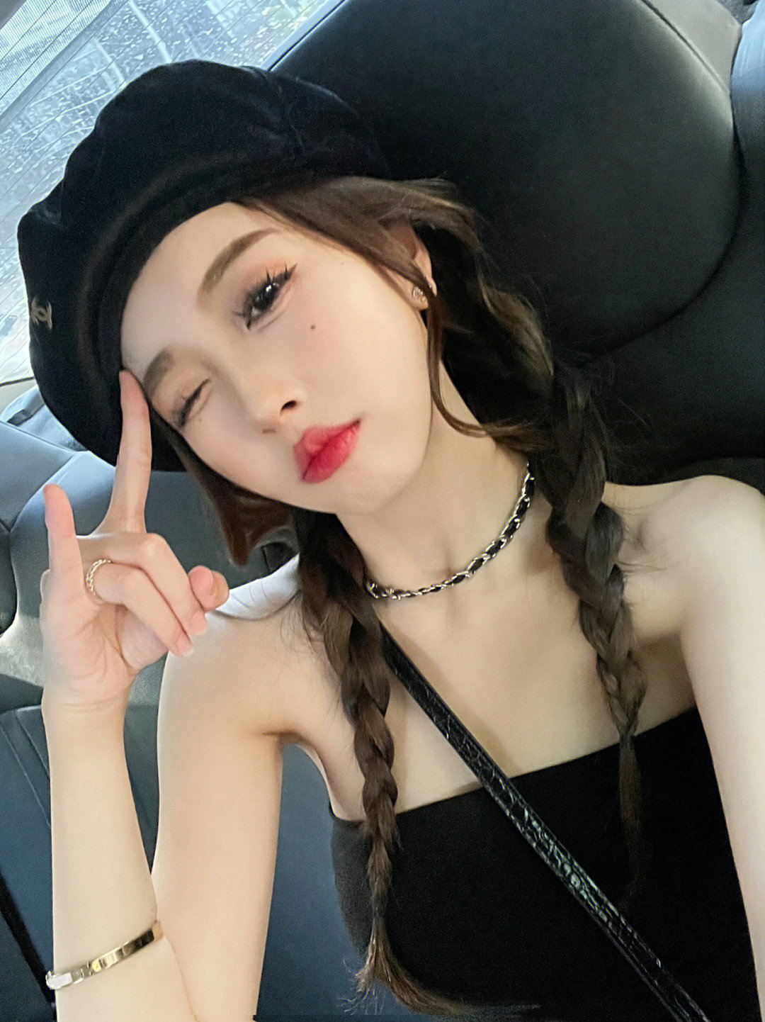 小香风皮绳钛钢项链嘻哈链条辣妹