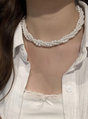 法式复古珍珠项链女ins博主时尚