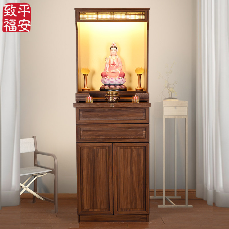 佛台神台供桌现代简约家用供奉财神观音牌位无门佛龛供台神龛立柜_虎窝淘