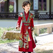 国学服春装 2026汉服男童秋装 春秋款 织金儿童古装 古风帅气古风长款