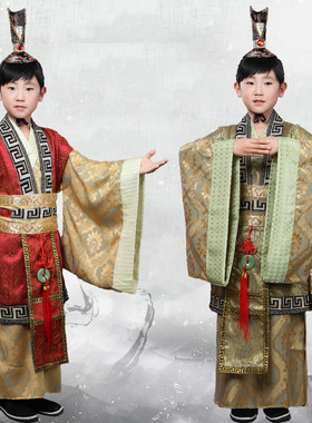 儿童古装大臣演出服服秦汉影楼