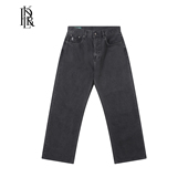 2021M 蓝布屋13.5盎司煤灰石磨水洗中高腰直筒牛仔裤 男KRBLDNM588