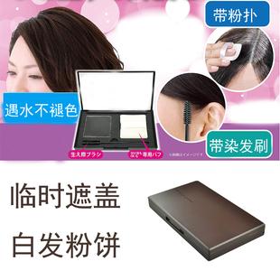 PLAN臨時遮蓋白發(fā)粉餅發(fā)刷黑色深棕5g遇水不褪色 直郵日本本土TO