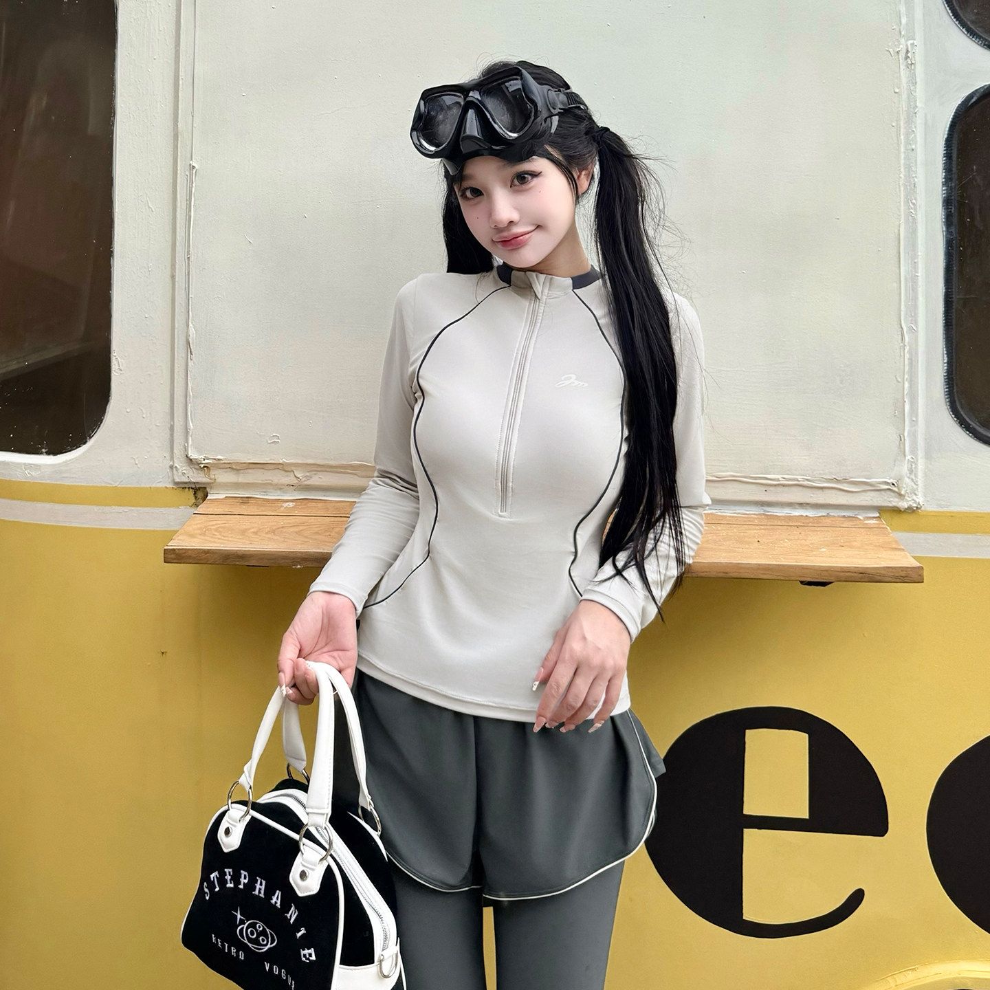 泳衣女成人分体保守运动大码长袖长裤潜水浮潜漂流游泳馆专用温泉
