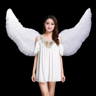 大羽毛翅膀白色天使翅膀装饰成人表演万圣节道具婚纱照写真拍照