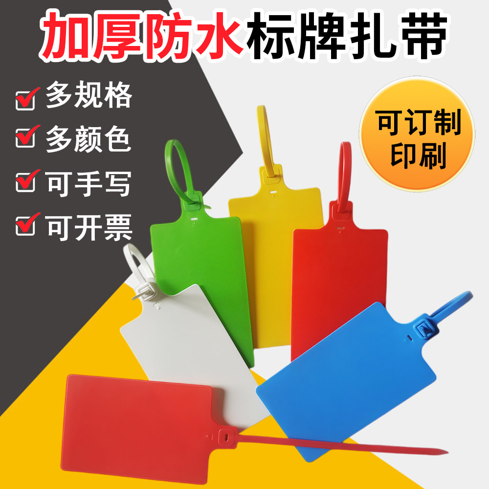 一次性塑料封条大号标牌扎带物流吊牌挂签标识牌果树园林标签定制