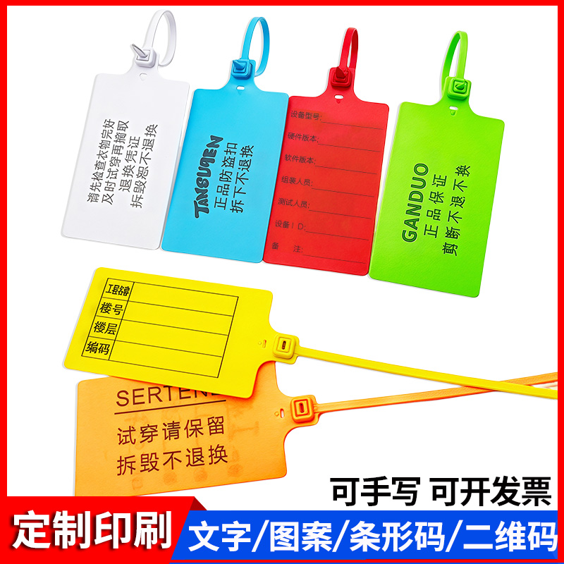 一次性塑料封条防盗扣标牌扎带物流吊牌挂签标识牌电缆标签牌定制