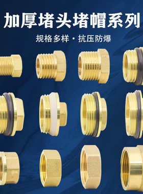 加厚外丝铜堵头内丝堵帽全铜管堵封头2分3分4分6分1寸2铜堵头管帽