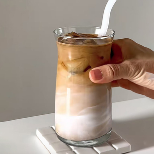 冷饮玻璃杯耐热冷萃挂耳咖啡杯果汁奶茶杯商用冰拿铁美式咖啡杯