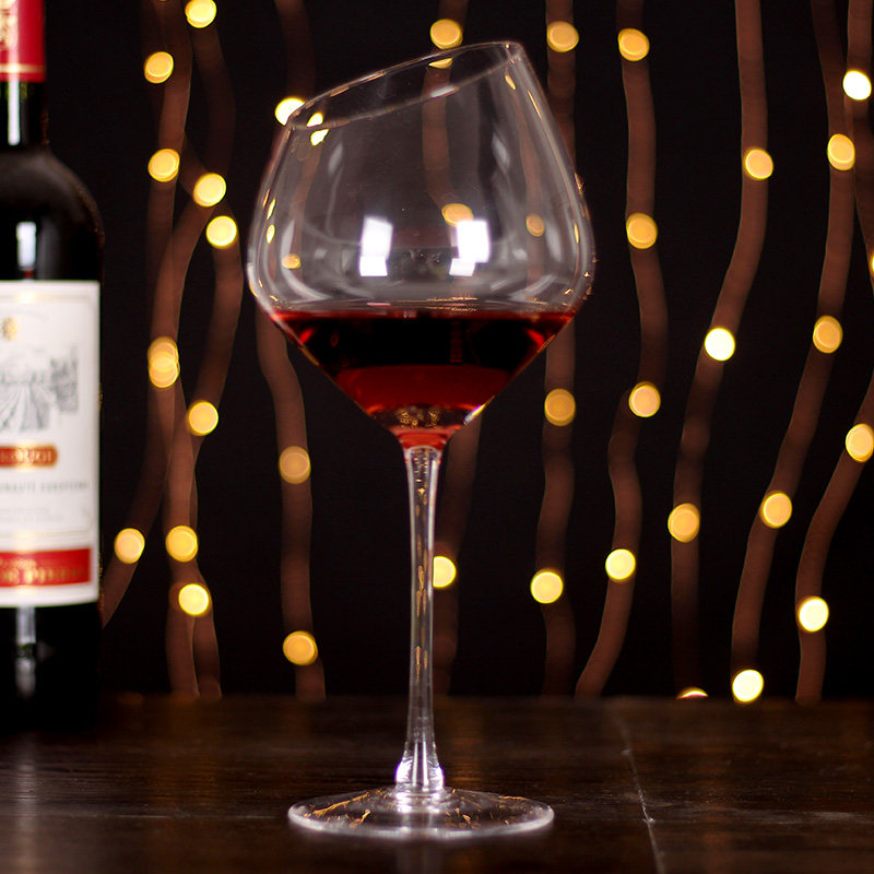 水晶玻璃红酒杯 斜口香槟杯红酒杯 高脚杯波尔多勃艮第酒杯葡萄酒