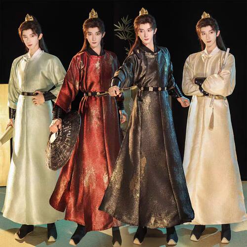 原创唐制圆领袍汉服男女同款2026新款缺胯袍织金武侠霸气加绒大氅