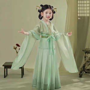 原创女童汉服2026新款改良晋制襦裙儿童古装中国风超仙春夏季套装