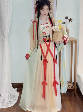 新款复刻汉服虞书欣同款汉服黑莲花手册凌妙妙cos服齐腰襦裙套装