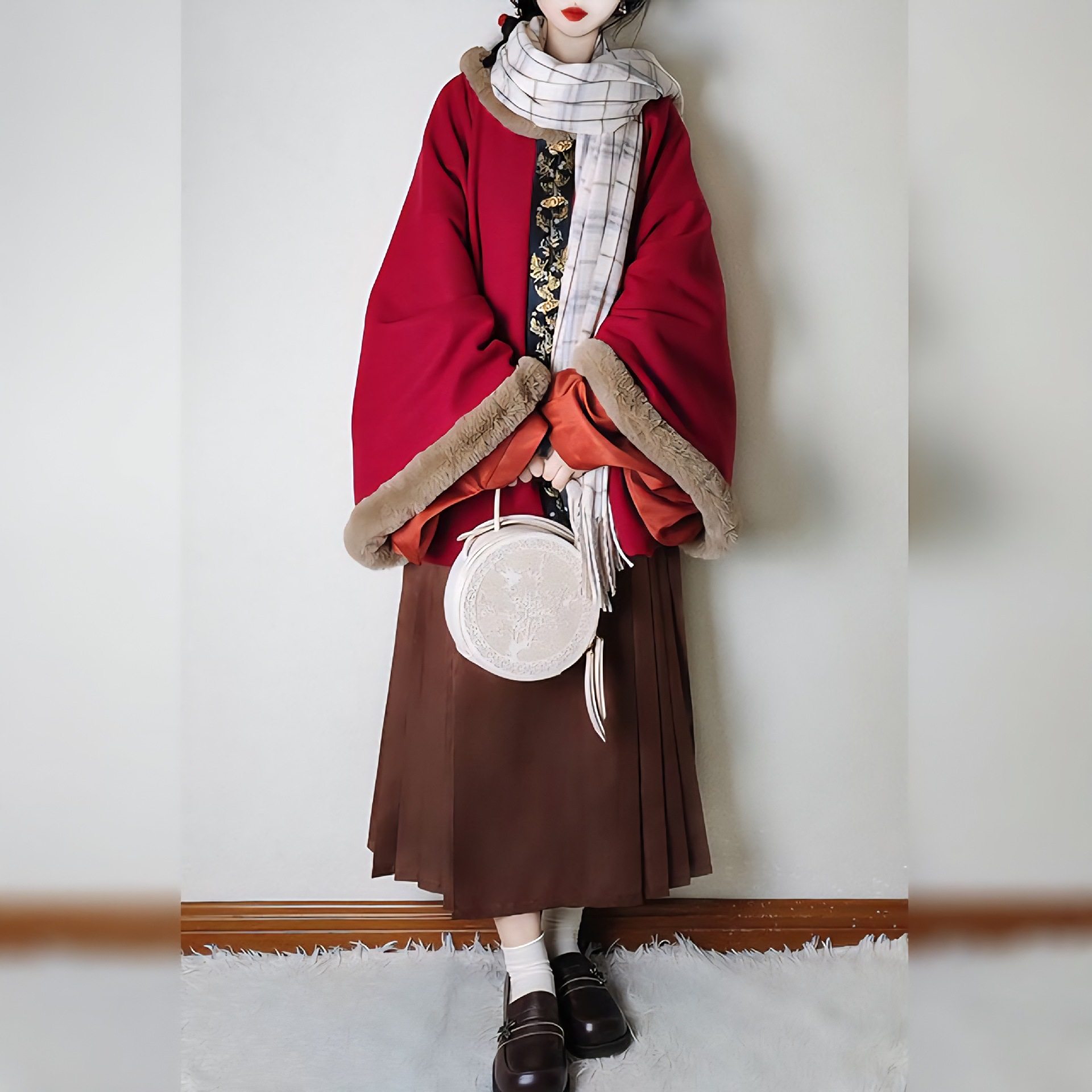 原创明制汉服昭君袄【冬禧】圆领对襟披袄立领弓袋袖秋冬套装,女装/女士精品,汉服套装,淘宝优惠券,粉丝福利购,淘宝优惠卷