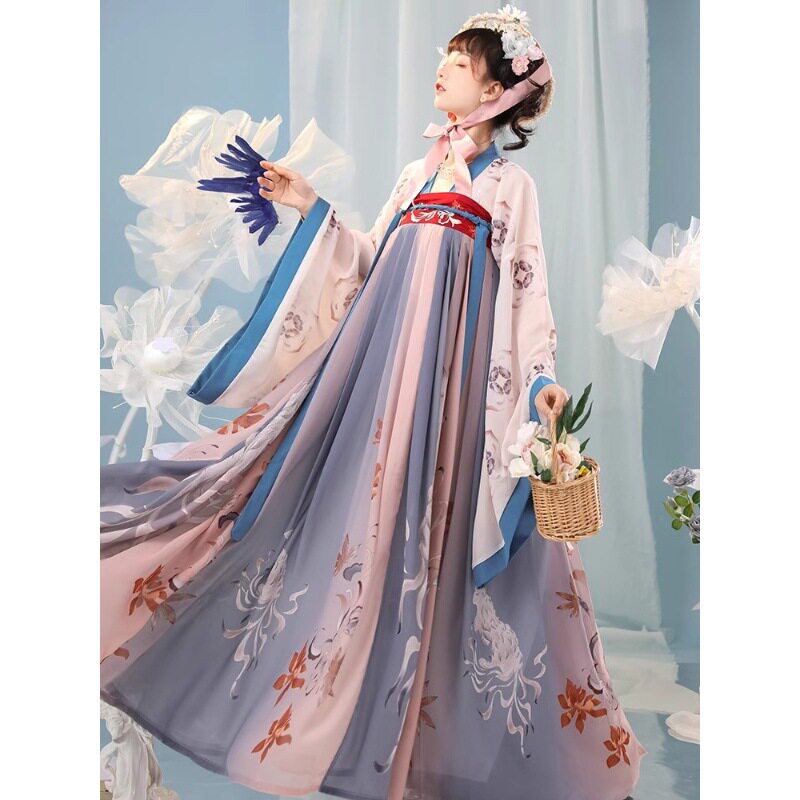 正品原创唐制汉服女春夏薄款古装仙气日常通勤齐胸襦裙学生演出服