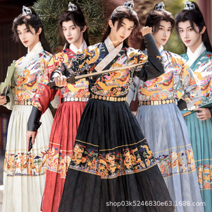 龙锦新款明制飞鱼服男女同款汉服锦衣卫蟒龙袍古装伴郎服装春秋款