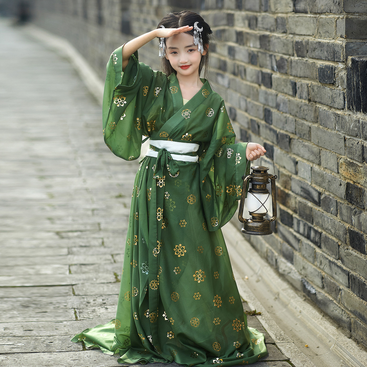 原创女童古风汉服2026新款魏晋风广袖交领儿童连衣裙写真拍摄古装