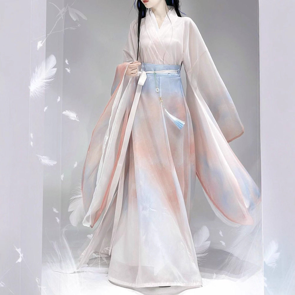 原创魏晋风南北朝汉服女2026新款春秋季齐腰破裙交领广袖日常古装
