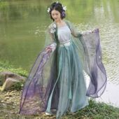 古装 原创汉服女2026新款 古风诃子裙日常款 衫 仙气渐变重工刺绣大袖