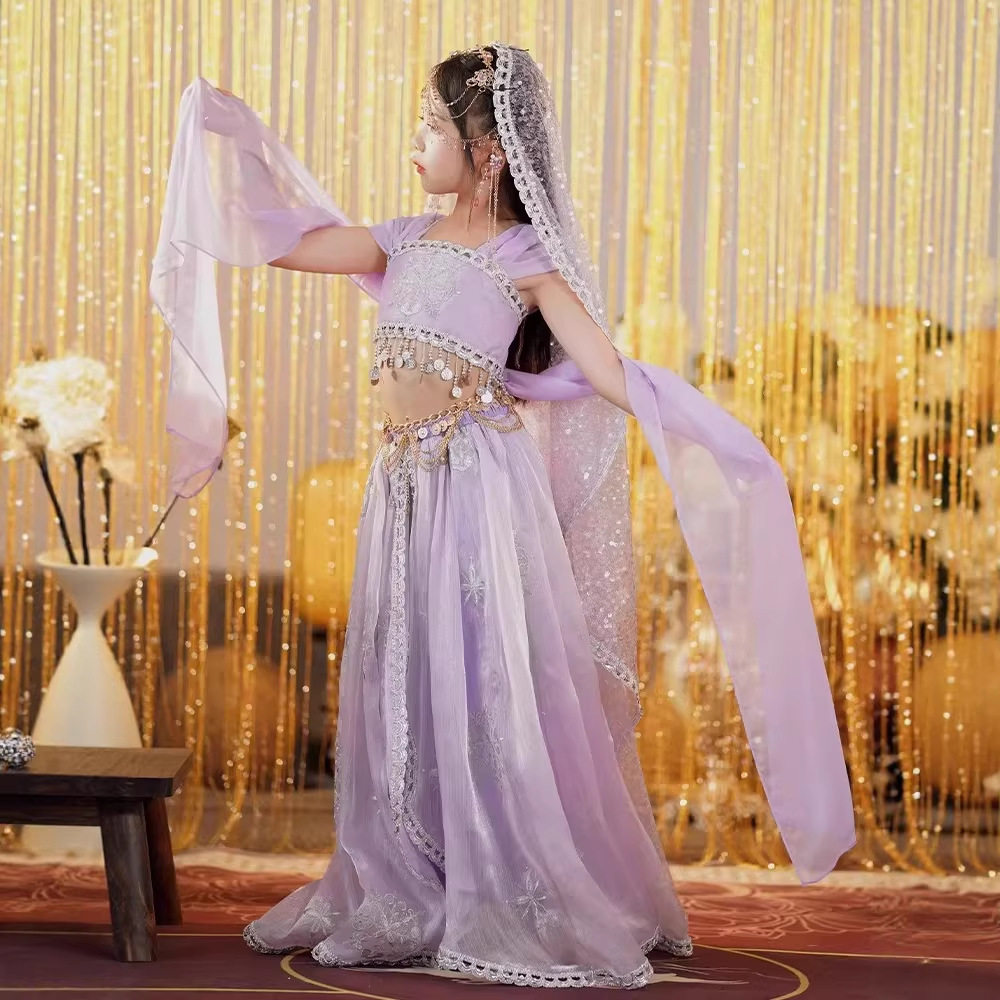 儿童汉服演出服女童西域古典舞蹈服异域风情少数民族中国风表演服