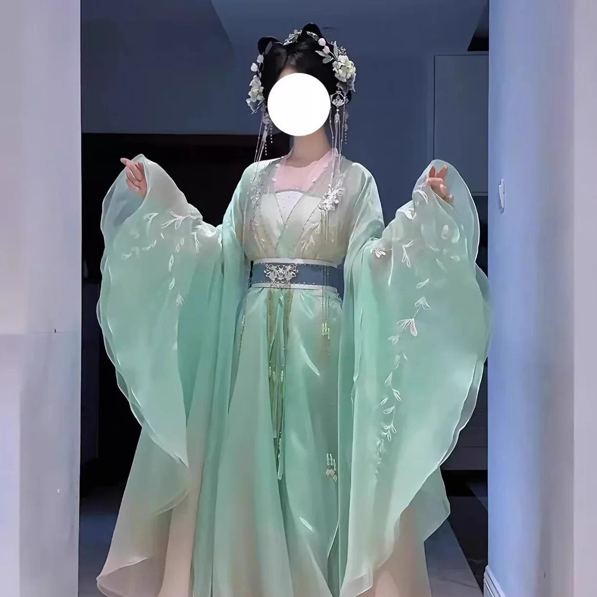 原创汉服女小花仙千香影视服仙侠风灵动仙气渐变古装仙气飘飘