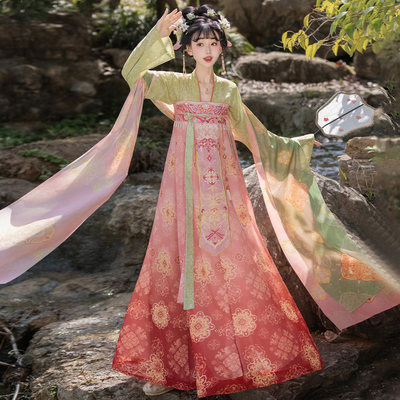 枳羽棠【长安春昼】汉服女唐制复原一片式齐胸刺绣八破群日常春夏