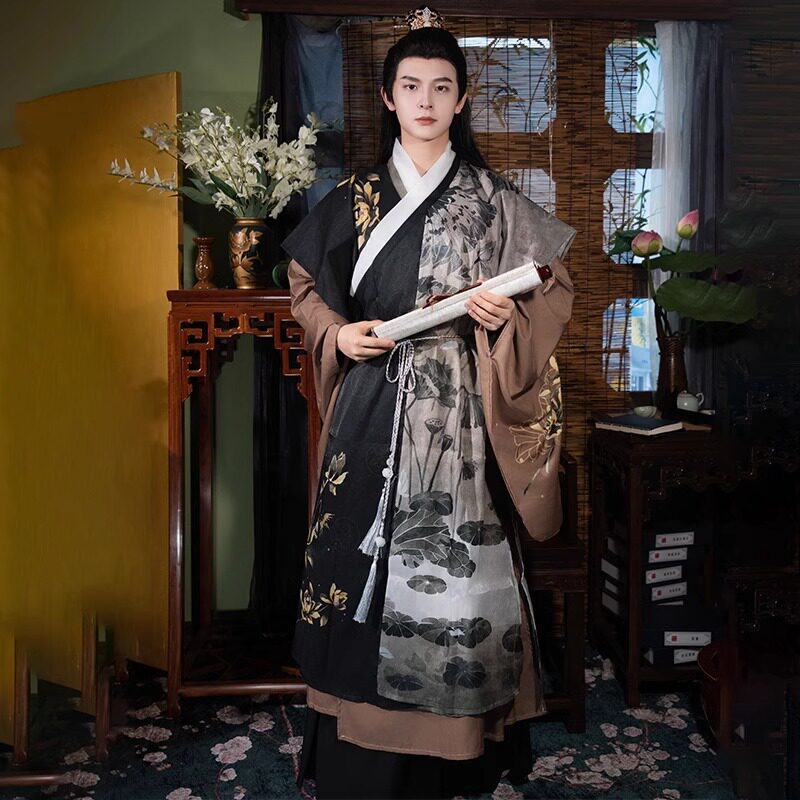 原创汉服2026新款明制褡护袍子男女同款日常演出印花古装中国风夏