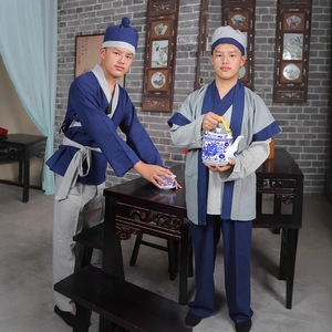 古代平民百姓汉服老粗布古装店小二服装民国农民演出衣服饰男女