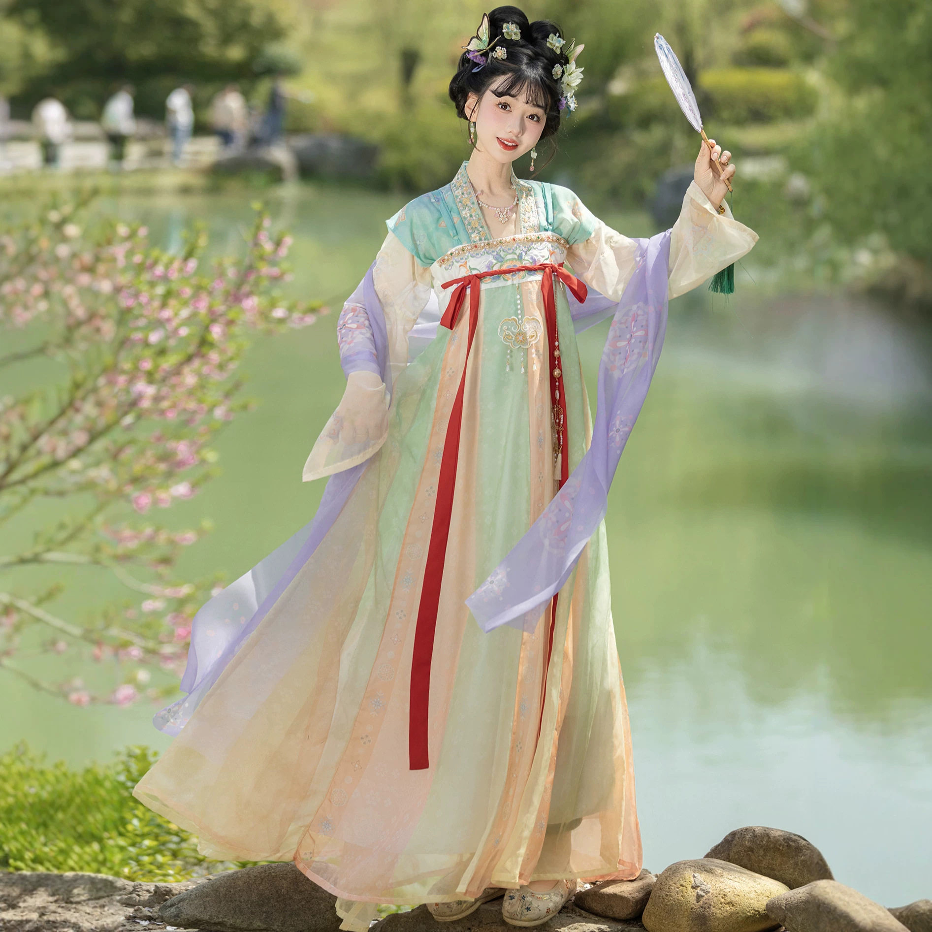 唐制汉服女成人古装齐胸襦裙闺蜜装汉元素绝美汉服飘逸日常可穿春