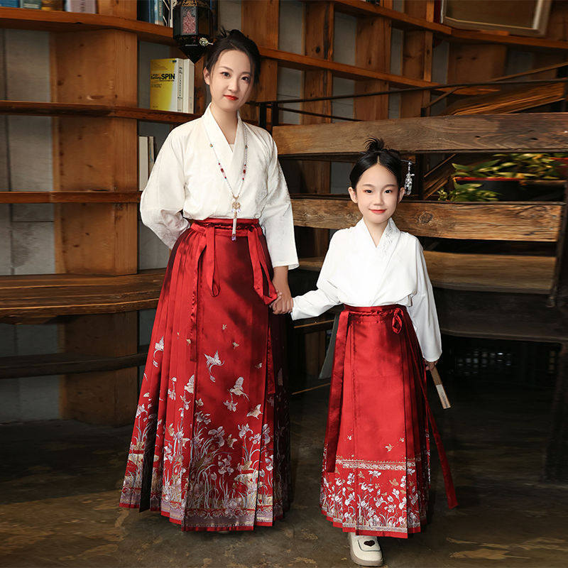 织金仿妆花马面裙母女装姐妹装汉服套装高端中秋节女童古风敬酒服