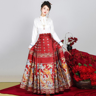 新年战袍中国风仿妆花马面裙原创龙年明制立领上衣新中式国风秋冬