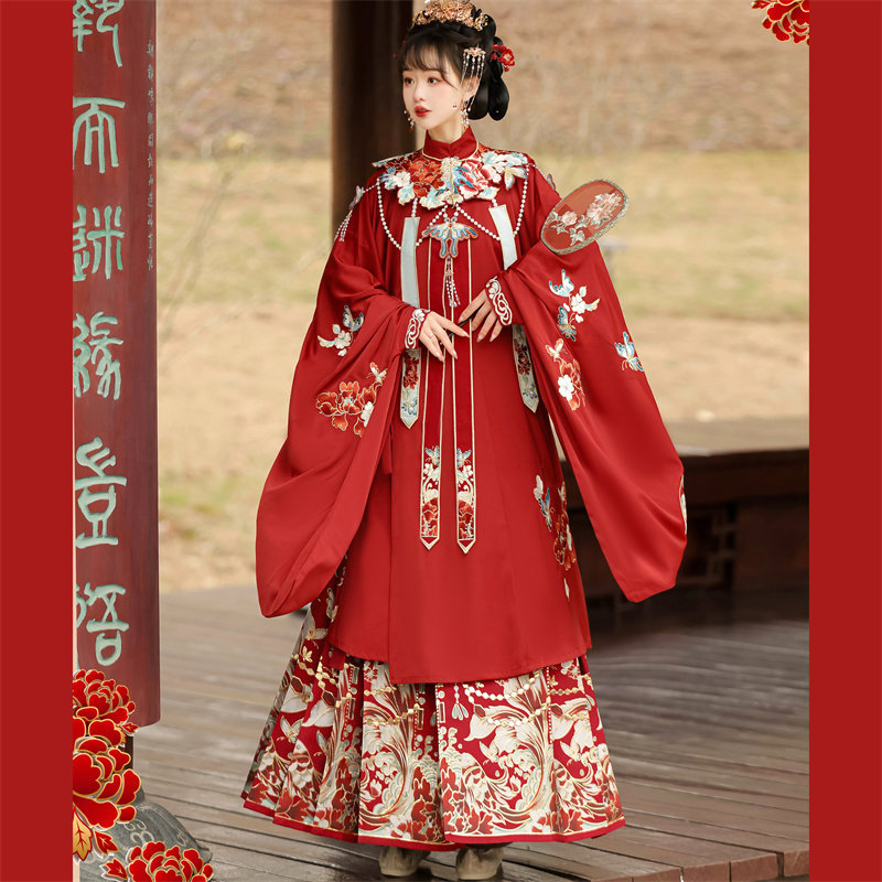原创明制汉服女【繁锦佳人】新中式婚服传统婚嫁汉服敬酒订婚服
